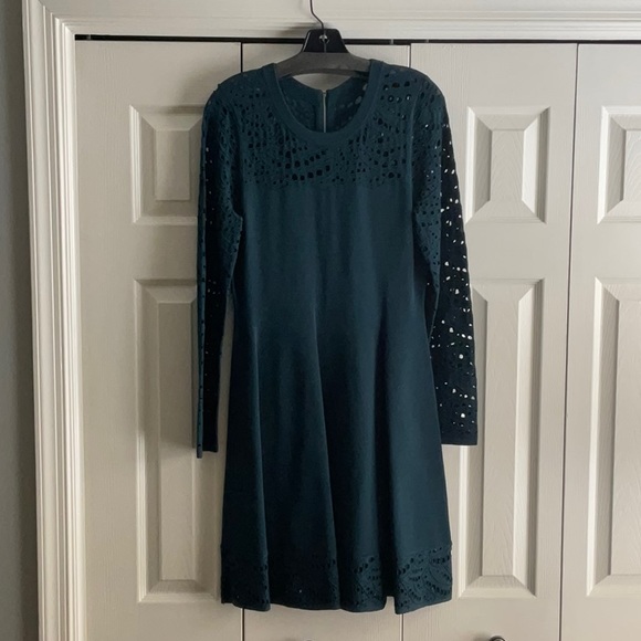 Milly Lace Pointelle Fit and Flare Dress - Picture 1 of 7